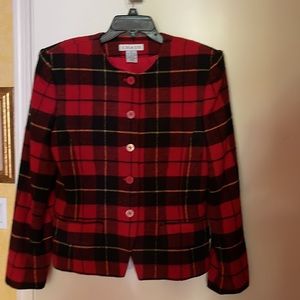 CHAUS PLAID BLAZER JACKET SIZE 8